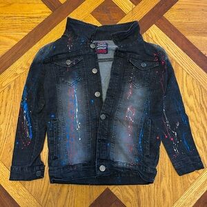 G5-115 Authentic Denim Jacket with Paint Splatter